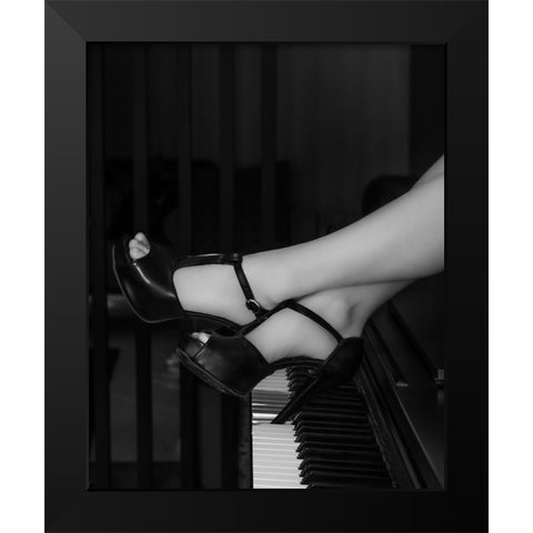 Clavier Black Modern Wood Framed Art Print by Keramati, Saeed