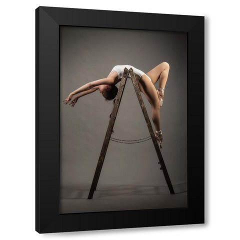 How To Use A Ladder Black Modern Wood Framed Art Print with Double Matting by K. Schoeps, Axel