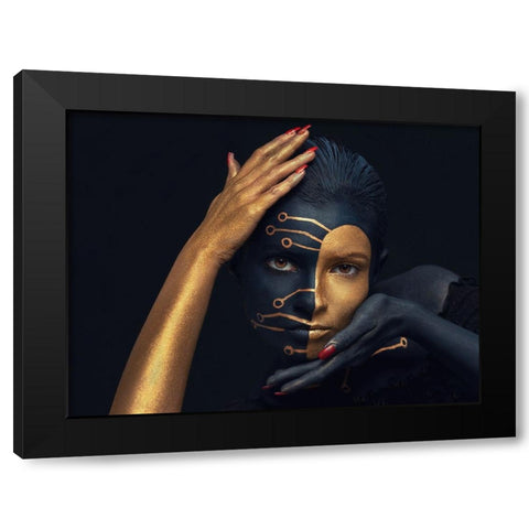 FULCRUM Black Modern Wood Framed Art Print with Double Matting by Bogdan R, Mihai
