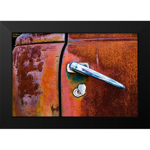 1950 Gmc Truck Door Handle Black Modern Wood Framed Art Print by Beavis, Andrew