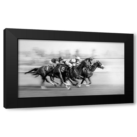 Horse Racing @ Queens Plate Black Modern Wood Framed Art Print with Double Matting by little7
