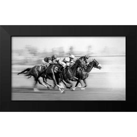Horse Racing @ Queens Plate Black Modern Wood Framed Art Print by little7
