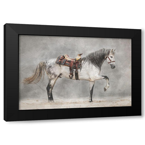 Strike A Pose Black Modern Wood Framed Art Print by Tennant, Julie