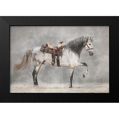 Strike A Pose Black Modern Wood Framed Art Print by Tennant, Julie