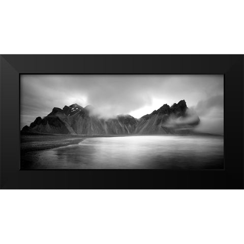Vestrahorn Black Modern Wood Framed Art Print by Engstrom, Erik