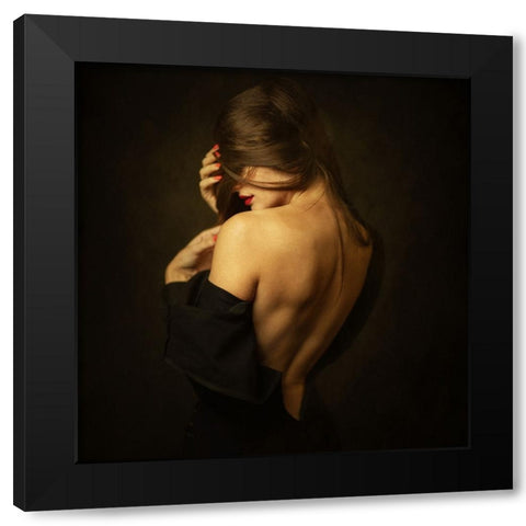 Sasha Black Modern Wood Framed Art Print with Double Matting by Rise, Zachar
