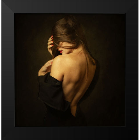 Sasha Black Modern Wood Framed Art Print by Rise, Zachar