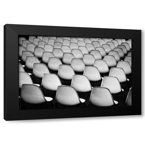 Seats Black Modern Wood Framed Art Print by Pfeiffer, Peter