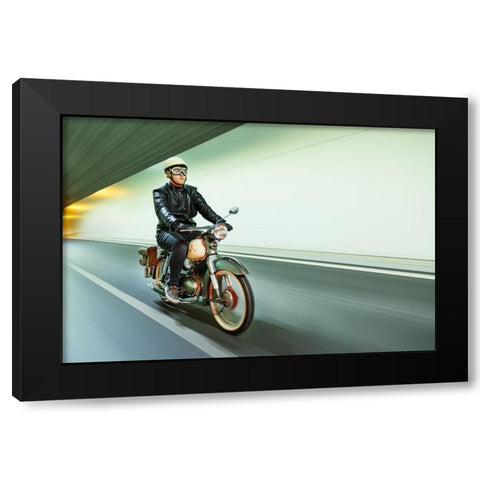 speed Black Modern Wood Framed Art Print by Allmaier, Michael