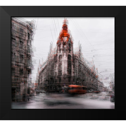 Red Tip Black Modern Wood Framed Art Print by Chiriaco, Carmine