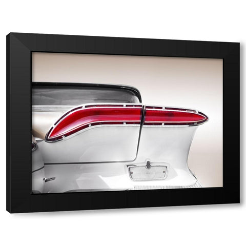 US classic car 1958 taillight abstract Black Modern Wood Framed Art Print by Gube, Beate