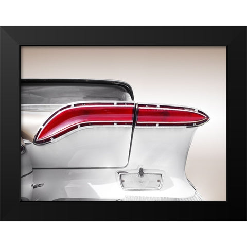 US classic car 1958 taillight abstract Black Modern Wood Framed Art Print by Gube, Beate