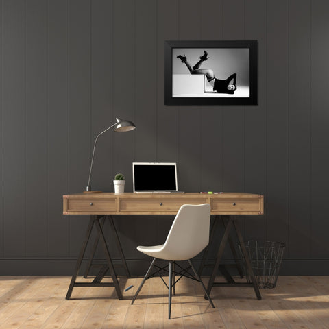 Angelina Black Modern Wood Framed Art Print by Markachev, Leonid