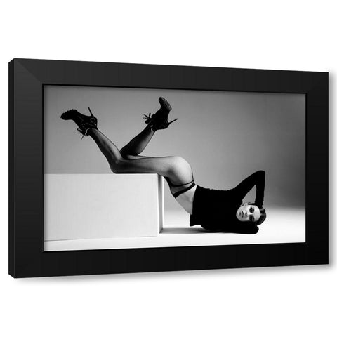Angelina Black Modern Wood Framed Art Print with Double Matting by Markachev, Leonid