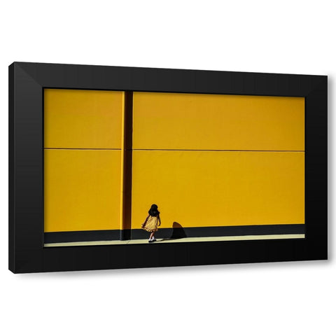 Street Story Black Modern Wood Framed Art Print with Double Matting by Roy, Anindita