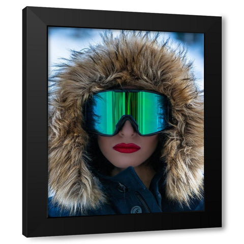 My Love Black Modern Wood Framed Art Print with Double Matting by Kiperman, Roni