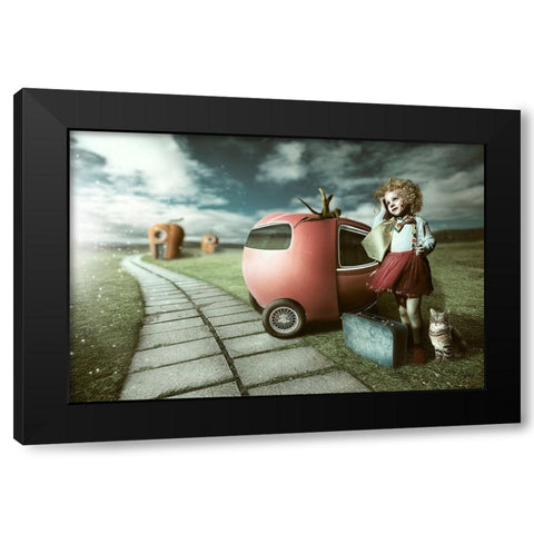 Vegtable Jurney Black Modern Wood Framed Art Print by Mymon, Noam