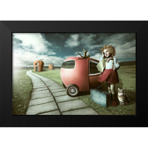 Vegtable Jurney Black Modern Wood Framed Art Print by Mymon, Noam