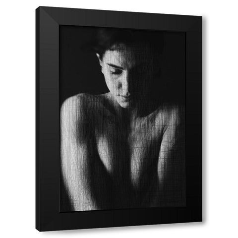 Drafted Black Modern Wood Framed Art Print by Bousca, Bogdan
