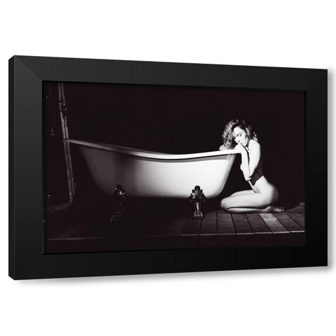 The White Bath Black Modern Wood Framed Art Print by Bolgov (Axe), Ruslan