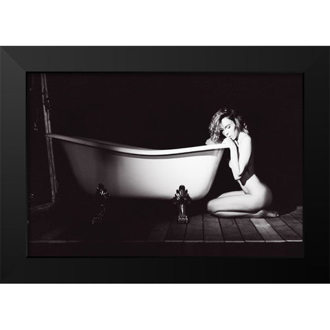 The White Bath Black Modern Wood Framed Art Print by Bolgov (Axe), Ruslan