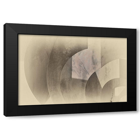 Shapes in soft tones Black Modern Wood Framed Art Print with Double Matting by Van Son, Greetje