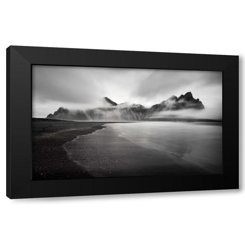 Vestrahorn Black Modern Wood Framed Art Print by Engstrom, Erik
