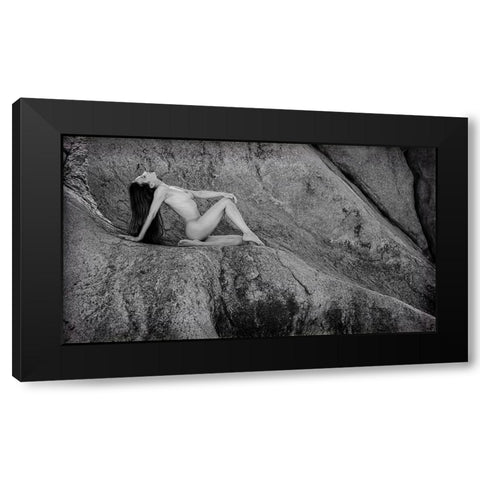 Gloria In Stone Black Modern Wood Framed Art Print with Double Matting by Gil Raga, Joan