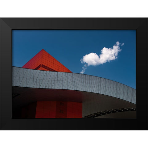 White cloud Black Modern Wood Framed Art Print by Massetti, Fabrizio