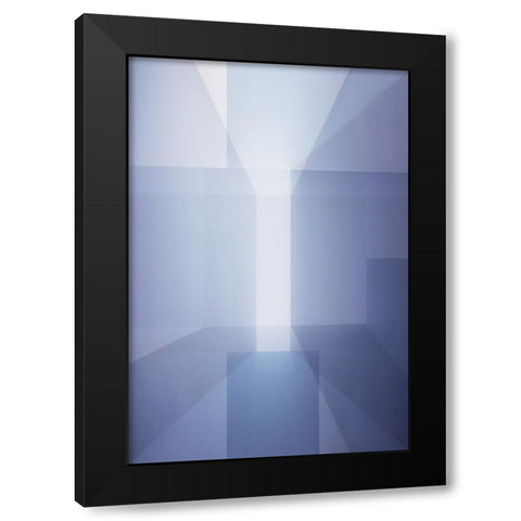 Abstract in blue Black Modern Wood Framed Art Print by Van Son, Greetje
