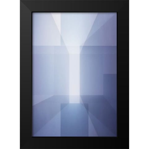 Abstract in blue Black Modern Wood Framed Art Print by Van Son, Greetje