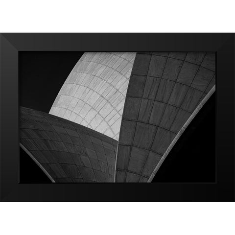 LOTUS TEMPLE Black Modern Wood Framed Art Print by Chawla, Shobhit