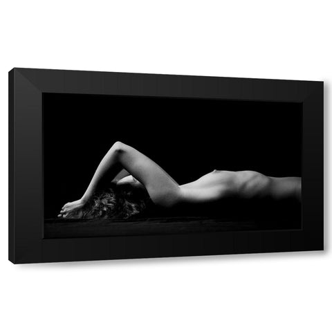 2 Stripes Black Modern Wood Framed Art Print by Bosogea-Tudor, Ileana
