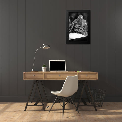 the headquarter Black Modern Wood Framed Art Print by Dauer, Andy