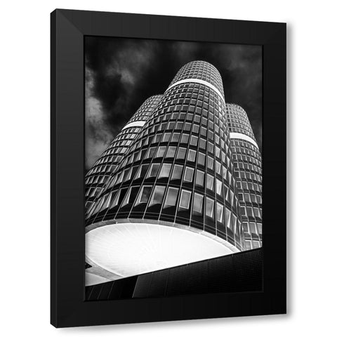 the headquarter Black Modern Wood Framed Art Print by Dauer, Andy
