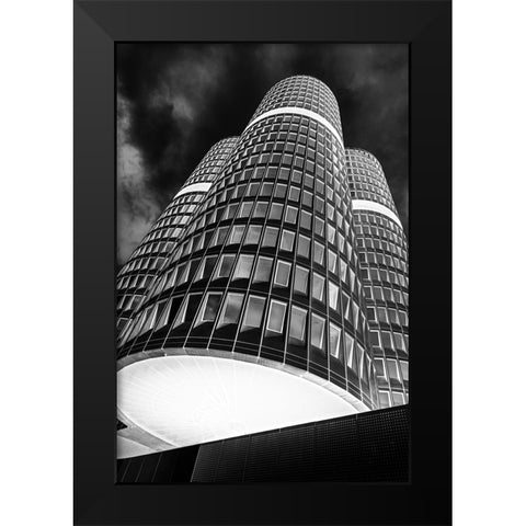 the headquarter Black Modern Wood Framed Art Print by Dauer, Andy
