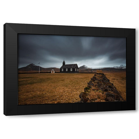 Black Church Black Modern Wood Framed Art Print with Double Matting by Ding, Sunny