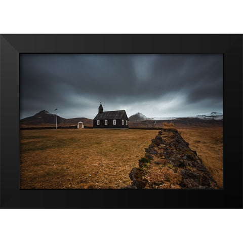 Black Church Black Modern Wood Framed Art Print by Ding, Sunny