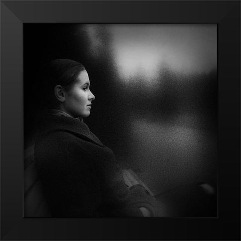Autumn Portrait Black Modern Wood Framed Art Print by Novichikhin, Evgenii