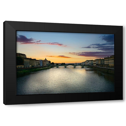 Santa Trinitan, Florence Black Modern Wood Framed Art Print with Double Matting by Gentilini, Michele