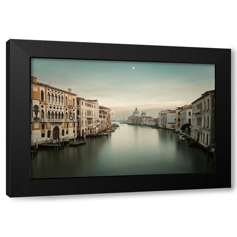 Venice Black Modern Wood Framed Art Print by Reichelt, Dieter