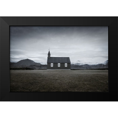 BAoAdakirkja Black Modern Wood Framed Art Print by Bergolth, Matthias