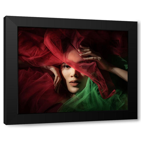 The Colors of Christmas Black Modern Wood Framed Art Print by Sungkono, Heru