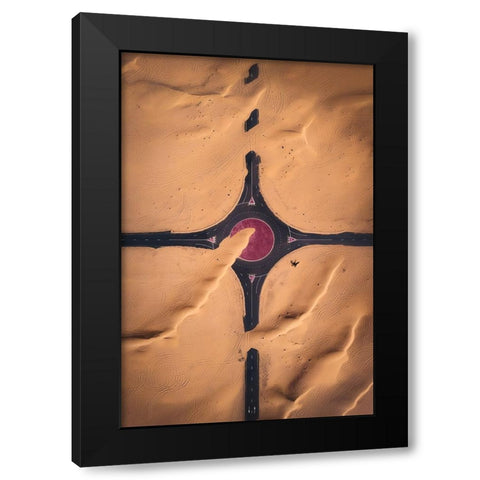 Roads to Nowhere Black Modern Wood Framed Art Print by De La, Javier
