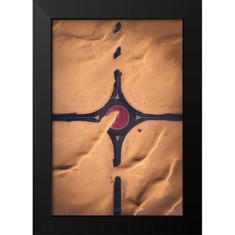Roads to Nowhere Black Modern Wood Framed Art Print by De La, Javier