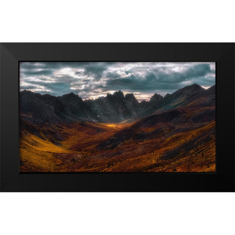 Autumn in Tombstone Mountain Black Modern Wood Framed Art Print by L. Zhang, Jenny