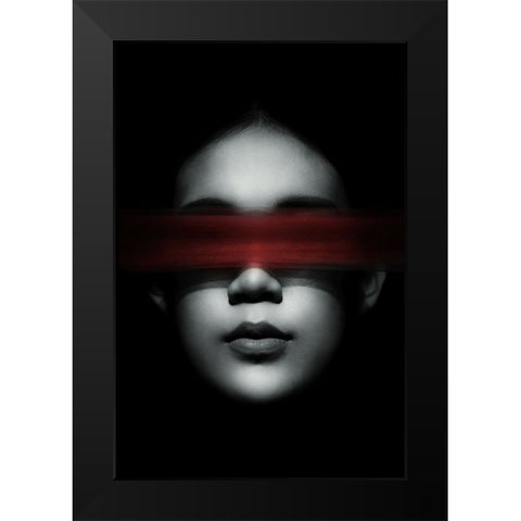 Blindfolded Black Modern Wood Framed Art Print by Sungkono, Heru