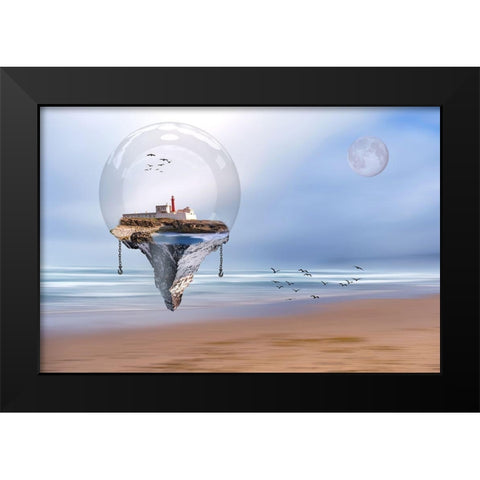 The Lighthouse Black Modern Wood Framed Art Print by Martins, Vitor