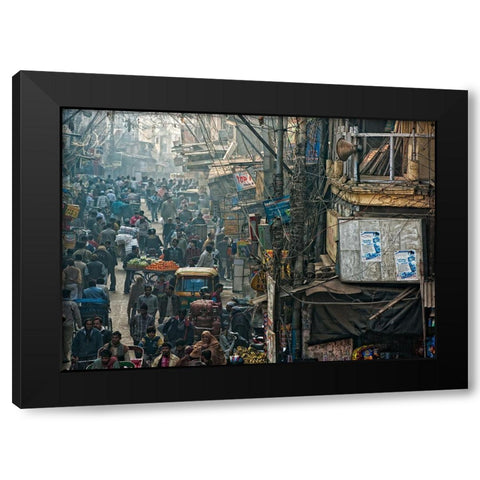 In Pursuit Of A Living Black Modern Wood Framed Art Print by Dubey, Prateek