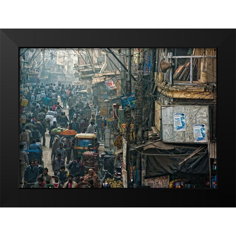In Pursuit Of A Living Black Modern Wood Framed Art Print by Dubey, Prateek